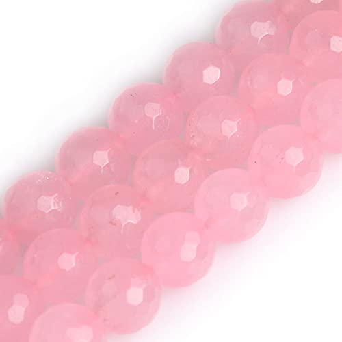 Gem-Inside 12 mm Rose Pink Jade Natürlicher Edelstein Facettierte Runde Halbedelsteine Lose Perlen für Schmuckherstellung 38,1 cm Strang von GEM-INSIDE CREATE YOUR OWN FASHION