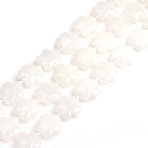 Gem-Inside 15 mm Pflanzen-Blume natürlicher weißer Jadestein Edelstein Halbedelstein Charms Perlen für Schmuckherstellung 38,1 cm Strang Chakren Perlen von GEM-INSIDE CREATE YOUR OWN FASHION