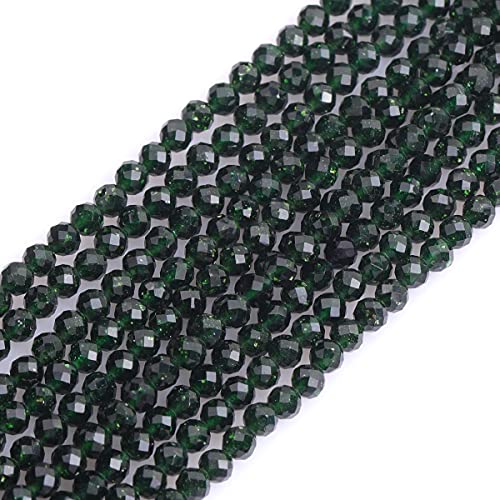 Gem-Inside 3 mm grüner Sandstein, natürlicher Edelstein, facettiert, rund, Halbedelstein, lose Rocailles, für Schmuckherstellung, 38,1 cm Strang Gem-Inside 3 mm grüner Sandstein, natürlicher Edelstein, facettiert, rund, Halbedelstein, lose Rocailles, für Schmuckherstellung, 38,1 cm Strang von GEM-INSIDE CREATE YOUR OWN FASHION