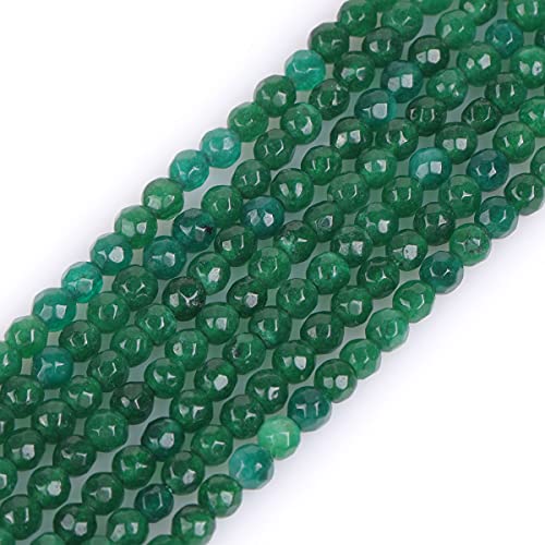 Gem-Inside 4 mm Grün Jade natürlicher Edelstein facettiert runde Halbedelsteine lose Perlen für Schmuckherstellung 38,1 cm Strang von GEM-INSIDE CREATE YOUR OWN FASHION