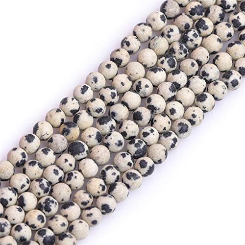 Gem Inside 4 mm matt unpoliert Dalmatiner Dalmatiner Jaspis Edelstein Halbedelsteine rund Perlen für Schmuckherstellung DIY Handwerk Zubehör 38,1 cm von GEM-INSIDE CREATE YOUR OWN FASHION