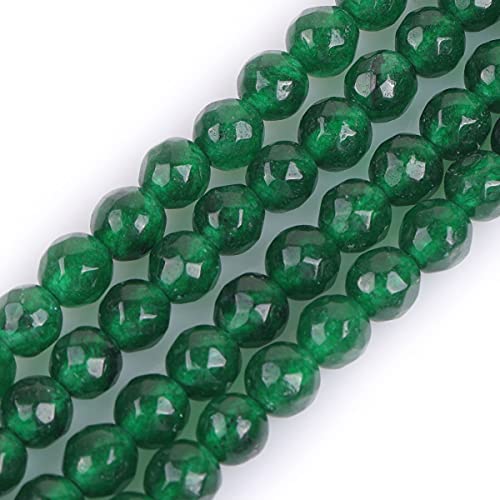 Gem-Inside 6 mm grüne Jade natürlicher Edelstein facettiert runde Halbedelsteine lose Perlen für Schmuckherstellung 38,1 cm Strang von GEM-INSIDE CREATE YOUR OWN FASHION