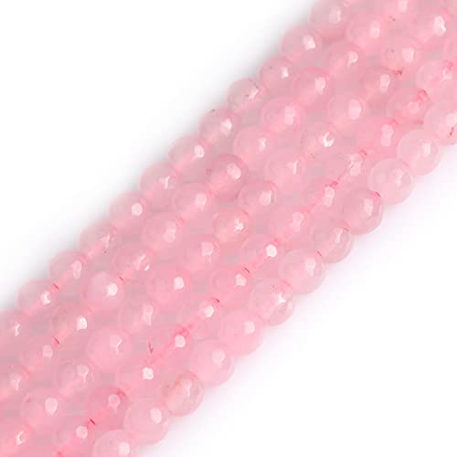 Gem-Inside 6 mm Rose Pink Jade Natürlicher Edelstein Facettierte Runde Halbedelsteine Lose Perlen für Schmuckherstellung 38,1 cm Strang von GEM-INSIDE CREATE YOUR OWN FASHION