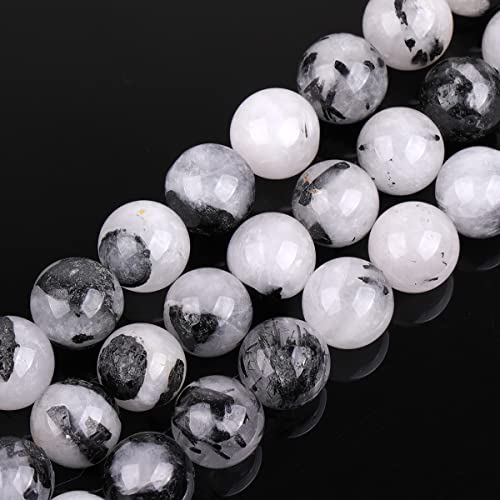 Gem Inside natürliche 12 mm schwarze Rutilquarz runde Halbedelsteine lose Perlen für Schmuckherstellung 38,1 cm von GEM-INSIDE CREATE YOUR OWN FASHION