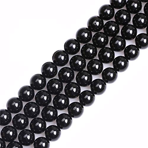 GEM-Inside Perlen Turmalin rund Halbedelstein Schwarz 8 mm für Schmuckherstellung 38 cm von GEM-INSIDE CREATE YOUR OWN FASHION