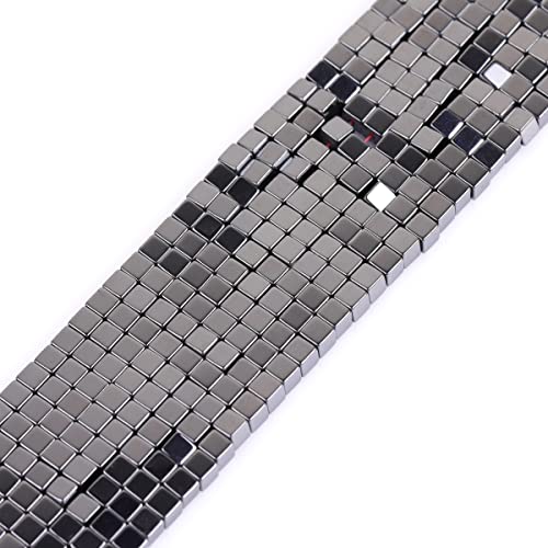 Natürliche 3 mm schwarze Hämatit-Kubikstein-Perlen für Schmuckherstellung, 38 cm (15 Zoll) attraktiv von GEM-INSIDE CREATE YOUR OWN FASHION