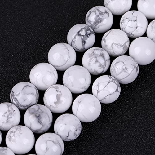 SHG store 10mm Kugel Edelstein-Weiß Howlith Perlen Strang 15 Zoll Schmuckherstellung Perlen von GEM-INSIDE CREATE YOUR OWN FASHION