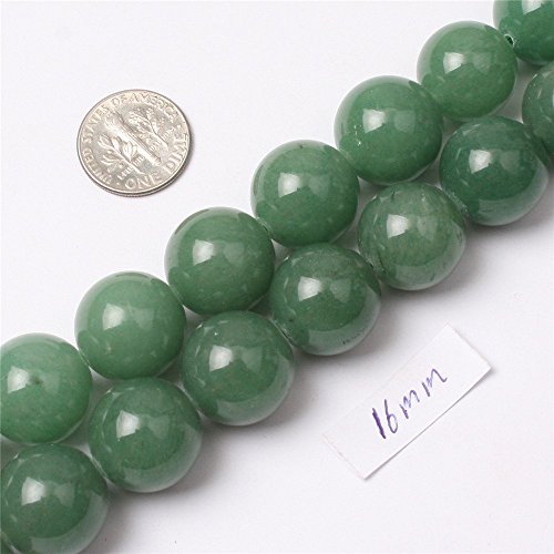 SHG store 16mm Kugel Grün Jade Aventurin Perlen Strang 15 Zoll Schmuckherstellung Perlen von GEM-INSIDE CREATE YOUR OWN FASHION