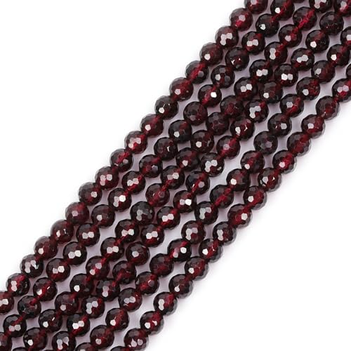 SHG store 4mm Rot Runde facettierte Edelstein Granat Perlen Strang 15 Zoll Schmuckherstellung Perlen von GEM-INSIDE CREATE YOUR OWN FASHION