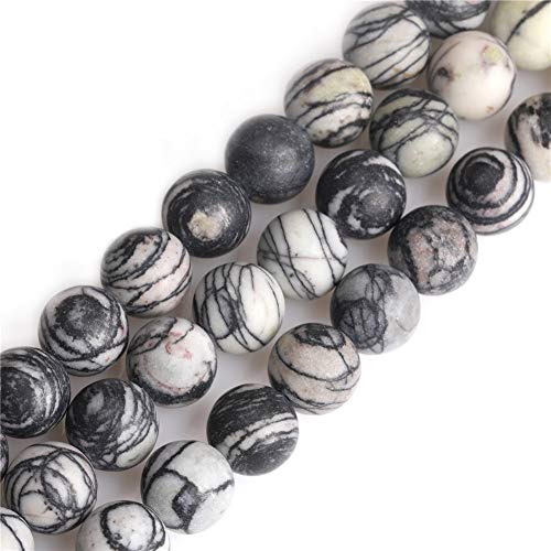 SHGbeads 6mm Matt Runde Perlen Lose Runde Perlen Neon Quarz Runde Perlen für Schmuckherstellung DIY Handwerk Handwerk Zubehör 15CM Schwarz Jaspis 12mm von GEM-INSIDE CREATE YOUR OWN FASHION