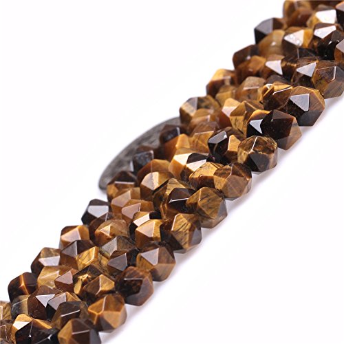 SHGbeads natürliche 6 mm facettierte gelbe Tigeraugen-Edelstein-Perlen für Cambay Schmuckherstellung, 38,1 cm von GEM-INSIDE CREATE YOUR OWN FASHION