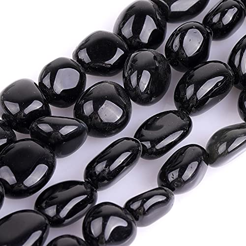 SHGbeads Natürliche 8 x 10 mm Freiform schwarzer Obsidian Edelstein lose Perlen für Schmuckherstellung 38,1 cm von GEM-INSIDE CREATE YOUR OWN FASHION