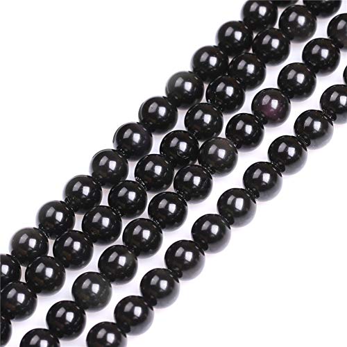 SHGbeads Natürliche Obsidian-Edelsteinperlen 8 x 10 mm für Schmuckherstellung, 38,1 cm, Obsidian, 8 mm Obsidian-Perlen, Schwarz von GEM-INSIDE CREATE YOUR OWN FASHION