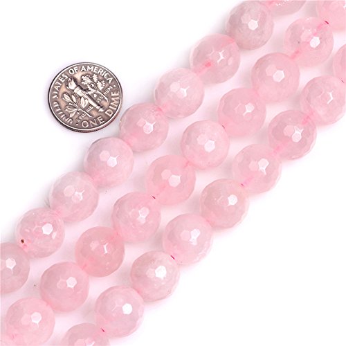 SHGbeads Natürliche runde facettierte 12 mm Rosenquarz Edelstein lose Perlen für Schmuckherstellung 38,1 cm von GEM-INSIDE CREATE YOUR OWN FASHION