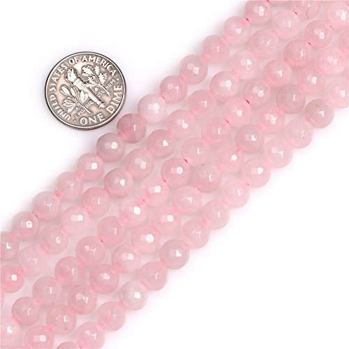 SHGbeads Natürliche runde facettierte 6 mm Rosenquarz Edelstein lose Perlen für Schmuckherstellung 38,1 cm von GEM-INSIDE CREATE YOUR OWN FASHION