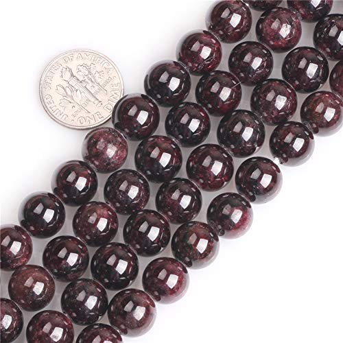 SHGbeads dunkelroter Granat natürliche Edelsteine lose Perlen zur Schmuckherstellung, rund, 10 mm, großes Loch, 1,5-2 mm von GEM-INSIDE CREATE YOUR OWN FASHION