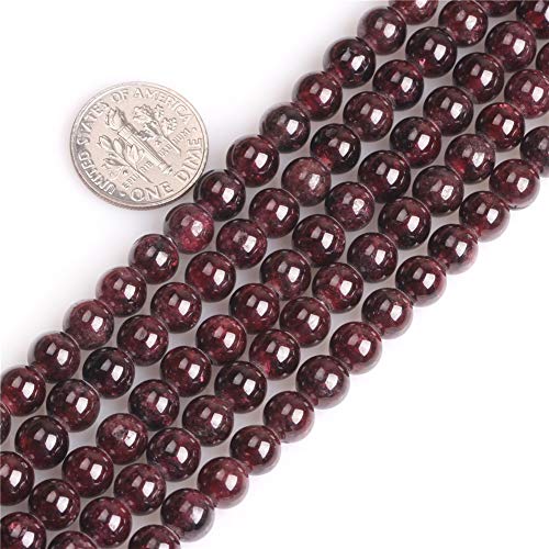 SHGbeads dunkelroter Granat natürlicher Edelstein lose Perlen für Schmuckherstellung rund 6 mm großes Loch 1,5 mm-2 mm 38,1 cm von GEM-INSIDE CREATE YOUR OWN FASHION