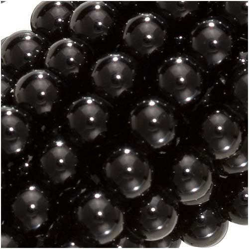 Schwarzer Achat-Edelstein, 4 mm, runde Perlen, 39 cm Strang von GEM-INSIDE CREATE YOUR OWN FASHION