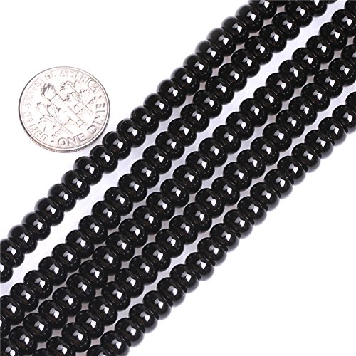 Sweet Happy Girl's 4x6mm Rondell Black Agate Beads Strand 15 Inch Jewelry Making Beads by Sweet & Happy Girl's Gemstone Art Beads von GEM-INSIDE CREATE YOUR OWN FASHION