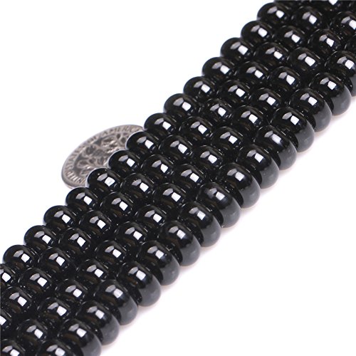 Sweet Happy Girl's 5x8mm Rondell Black Agate Beads Strand 15 Inch Jewelry Making Beads by Sweet & Happy Girl's Gemstone Art Beads von GEM-INSIDE CREATE YOUR OWN FASHION