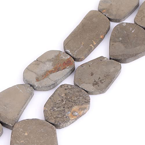 Sweet & Happy Girl'S 18-25mm Freeform Edelstein Silber Grau Pyrit Perlen Strang 15 Zoll Schmuckherstellung Perlen von GEM-INSIDE CREATE YOUR OWN FASHION