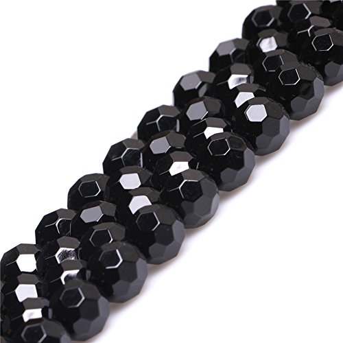 Sweet & Happy Girl'S Store 10mm Faceted (64 Gesichter) Edelstein-AA Grade schwarz Achat Perlen Strang 15 Zoll Schmuckherstellung Perlen von GEM-INSIDE CREATE YOUR OWN FASHION