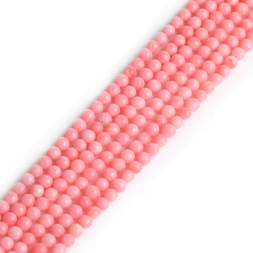 Sweet & Happy Girl'S Store 4mm runde Edelstein Rosa Korallen Strand 15 Zoll Schmuckherstellung Perlen von GEM-INSIDE CREATE YOUR OWN FASHION