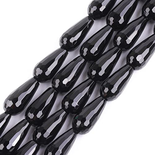 Sweet & Happy Girl'S Store 8x16mm Tropfen facettierte Edelstein Klasse AA schwarz Achat Perlen Strang 15 Zoll Schmuckherstellung Perlen von GEM-INSIDE CREATE YOUR OWN FASHION