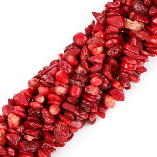 Sweet & Happy Girl's Gemstone Beads Strand Fasernkette Strassperlen Korall 7-8 mm Korall Länge 86 cm von GEM-INSIDE CREATE YOUR OWN FASHION