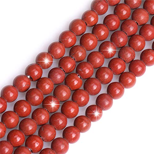 Sweet & Happy Girl's Store Natürliche blaue Tigerauge Runde Perlen 6mm Durchmesser 38cm Strang, Roter Jaspis, 6mm von GEM-INSIDE CREATE YOUR OWN FASHION