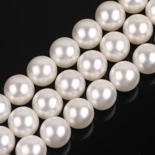 Sweet & Happy Girl's store 10mm Edelstein White Shell Perlen Strang 15 Zoll Schmuckherstellung Perlen von GEM-INSIDE CREATE YOUR OWN FASHION