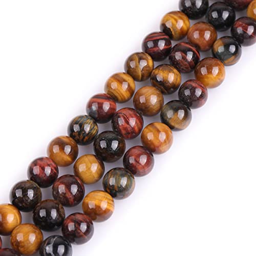 Sweet & Happy Girl's store 10mm Multi-Color Tiger Eye Perlen Strang 15 Zoll Schmuckherstellung Perlen von GEM-INSIDE CREATE YOUR OWN FASHION