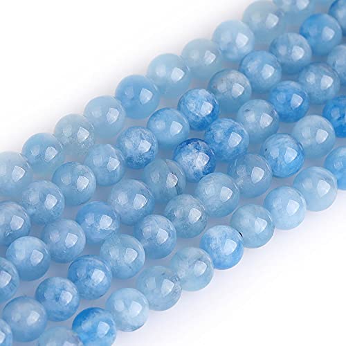Sweet & Happy Girl's store 5mm runde Natur Edelstein-Blau Aquamarin Perlen Stränge 15 Zoll Schmuckherstellung Perlen von GEM-INSIDE CREATE YOUR OWN FASHION