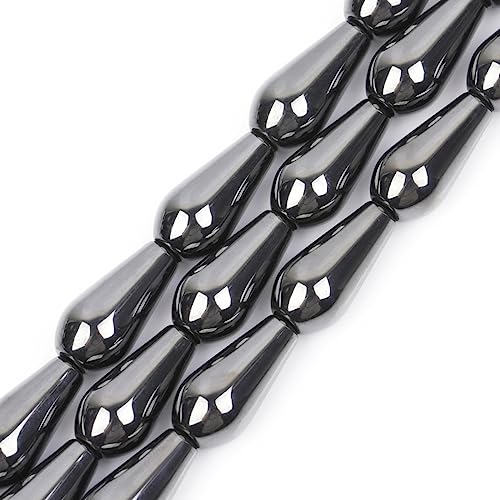 Sweet & Happy Girl's store 8x16mm Tropfen schwarz H?matit Perlen Strang 15 Zoll Schmuckherstellung Perlen von GEM-INSIDE CREATE YOUR OWN FASHION