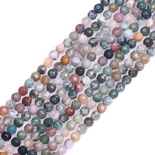 gem-inside natur 4 mm Rund Facettiert Grün indischen Achat Stein Perlen für Schmuckherstellung Strand 38,1 cm von GEM-INSIDE CREATE YOUR OWN FASHION