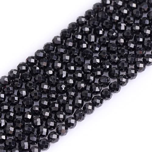 gem-inside natur facettierten Spinell schwarz rund Edelstein Perlen für Schmuckherstellung Perlen Strand 38,1 cm 4MM schwarz von GEM-INSIDE CREATE YOUR OWN FASHION