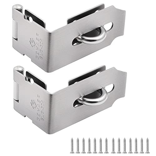 GEMASP Überfalle Rechter Winkel, solider 304-Edelstahl-Türriegel, geeignet für Aktenschränke, Schreibtischschubladen und mehr (2er-Pack, groß) von GEMASP