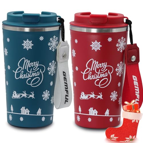 GEMFUL Confezione da 2 regali di Natale per mamma regali da figlia figlio-migliori idee regalo per la mamma per lei tazza da caffè isolata 500 ml von GEMFUL