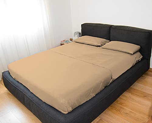 Bettwäsche-Set für Doppelbett, bügelfrei, aus 100 % Polyester-Mikrofaser, bestehend aus 2 Bettlaken und 2 Kissenbezügen, einfarbig von GEMITEX