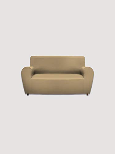 GEMITEX 3-Sitzer Sofaüberwurf Gemiglam Tortora aus BIELAST-Stoff, einfarbig, hergestellt in Italien, Polyester von GEMITEX
