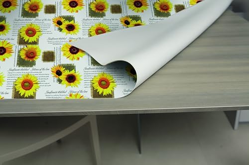 GEMITEX Bedruckter Tischschutz, hergestellt in Italien, rutschfest, stoßfest, doppelseitig, Sonnenblumen PF06, 140 x 220 cm, dekoriert und schützt Ihren Tisch vor Stößen, Kratzern und Flüssigkeiten von GEMITEX