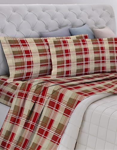 GEMITEX Doppelbett-Set, Baumwolle, Rot, Queen-Size-Bett von GEMITEX