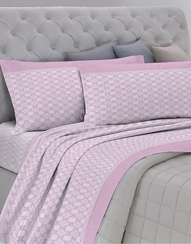 GEMITEX G04, Farbe 03 Rosa, Doppelbett-Set aus 100% Baumwolle, mit Kissenhüllen, hergestellt in Italien von GEMITEX