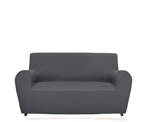 GEMITEX Magico Sofabezug für 4-Sitzer-Sofa, einfarbig, elastisch, Polyester, grau, Rückenlehne bis 280 cm von GEMITEX