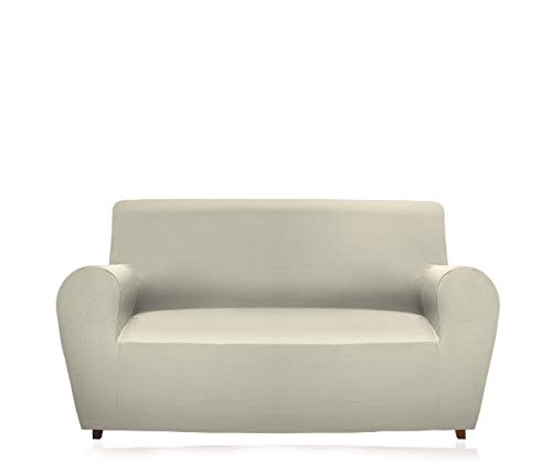 GEMITEX Magischer Sofabezug aus Stoff, einfarbig, elastisch, Polyester, cremefarben, Rückenlehne bis 180 cm von GEMITEX