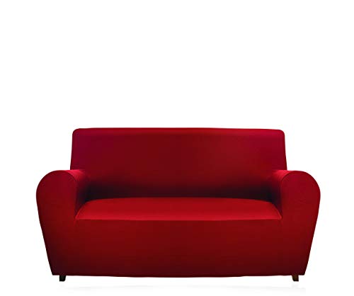 GEMITEX Gemmitex Magico Sofaüberwurf für 3-Sitzer, aus einfarbigem und elastischem Polyestergewebe COPRIDIVANO 3 POSTI Con SCHIENALE FINO A 240 cm Bordeaux von GEMITEX