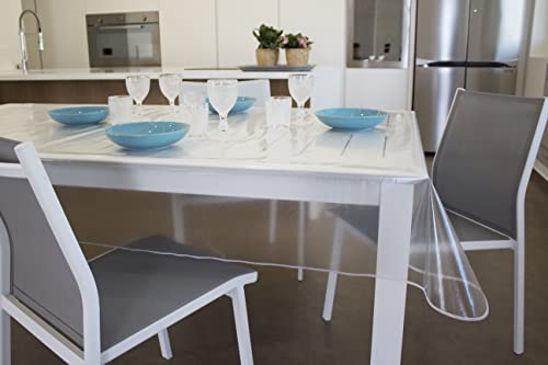 GEMITEX Silberne glitzernde, transparente Tischdecke, gewachst, hergestellt in Italien, wasserdicht, schmutzabweisend, praktisch, langlebig, desinfizierbar, Möbel, schützt und beeindruckt Ihren Tisch von GEMITEX