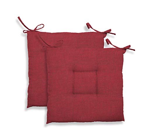 GEMITEX Sitzkissen, gesteppt, Kreta, 2 Stück, Dekor 1550, Rot, 39 x 39 x 5 cm, Mehrfarbig, 2 Unità (Confezione da 1), 2 von GEMITEX