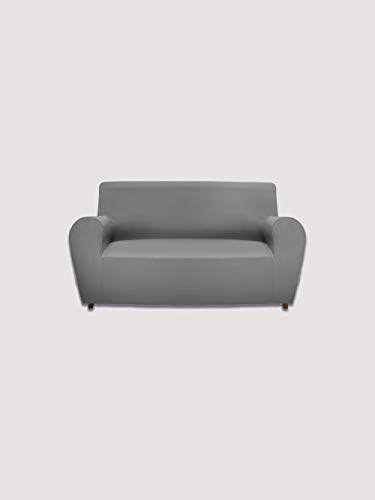 GEMITEX Sofabezug, 4-Sitzer, Gemiglam, Grau, BIELAST-Stoff, einfarbig, Polyester von GEMITEX