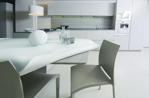 GEMITEX Tischschoner Made in Italy rutschfest, stoßfest, doppelseitig, weiß/weiß, 140 x 140 cm, dekoriert und schützt Ihren Tisch vor Stößen, Kratzern und Flüssigkeiten, mit Overlock-Rand von GEMITEX